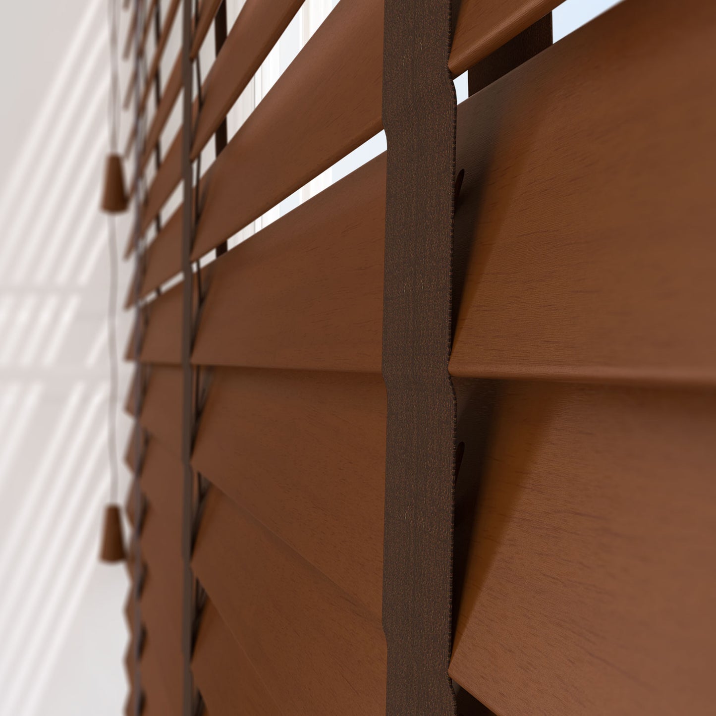 Decora Timberlux Prime Golden Oak with Cocoa Tapes Wooden Venetian Blind