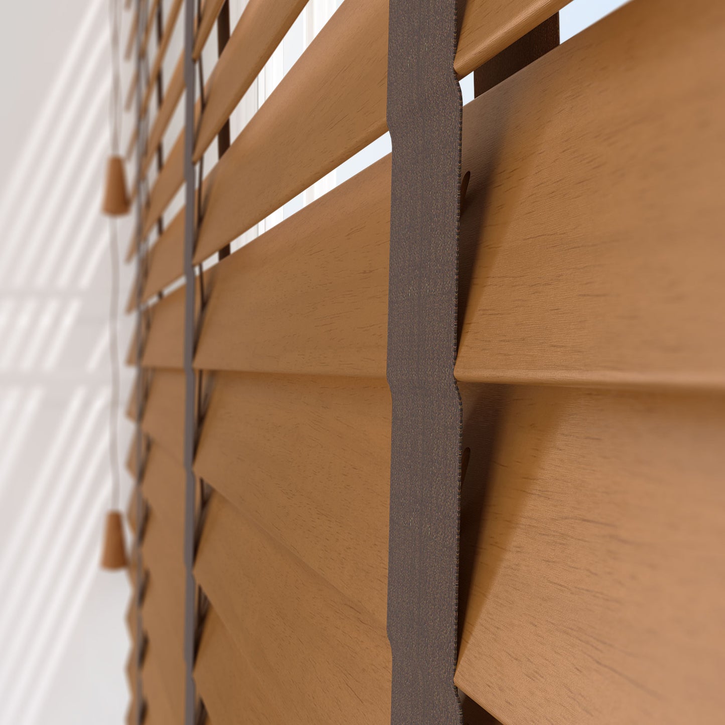 Decora Timberlux Prime Light Oak with Cocoa Tapes Wooden Venetian Blind
