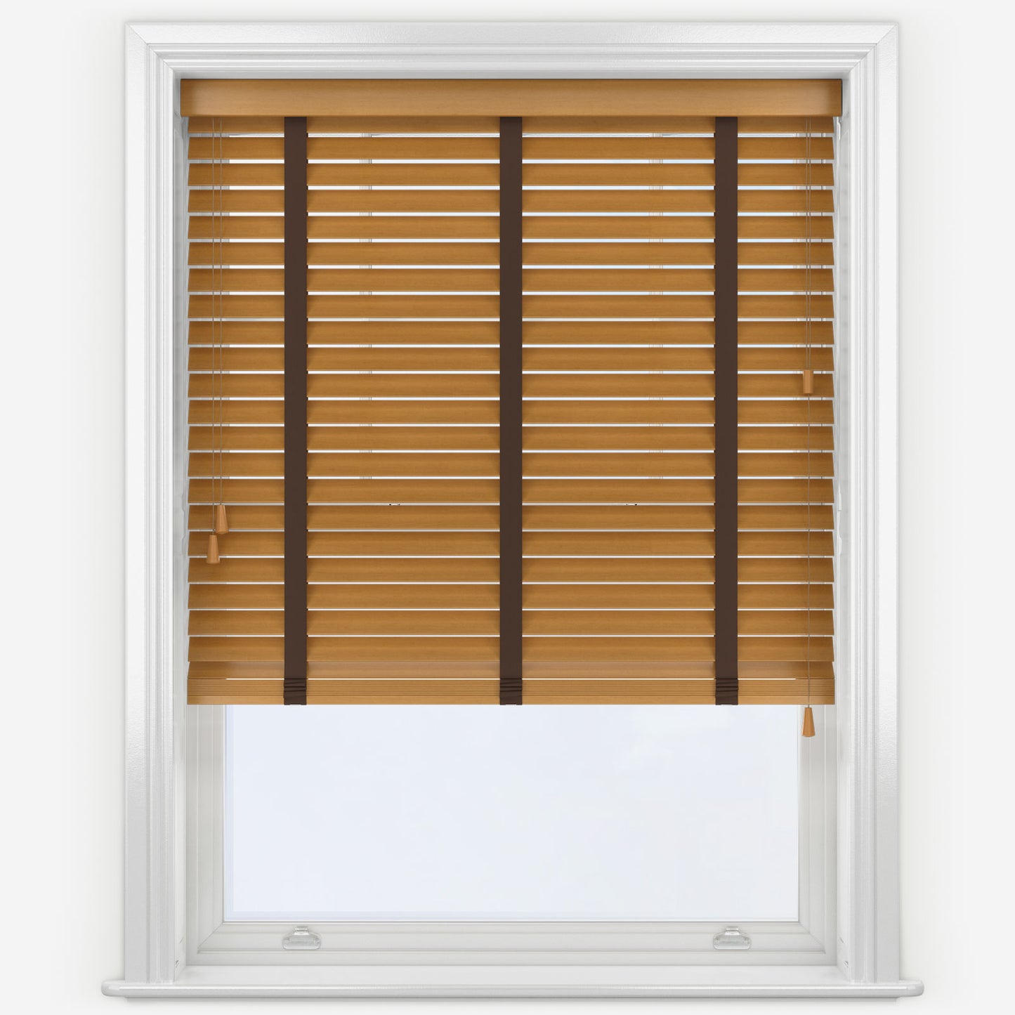 Decora Timberlux Prime Light Oak with Cocoa Tapes Wooden Venetian Blind