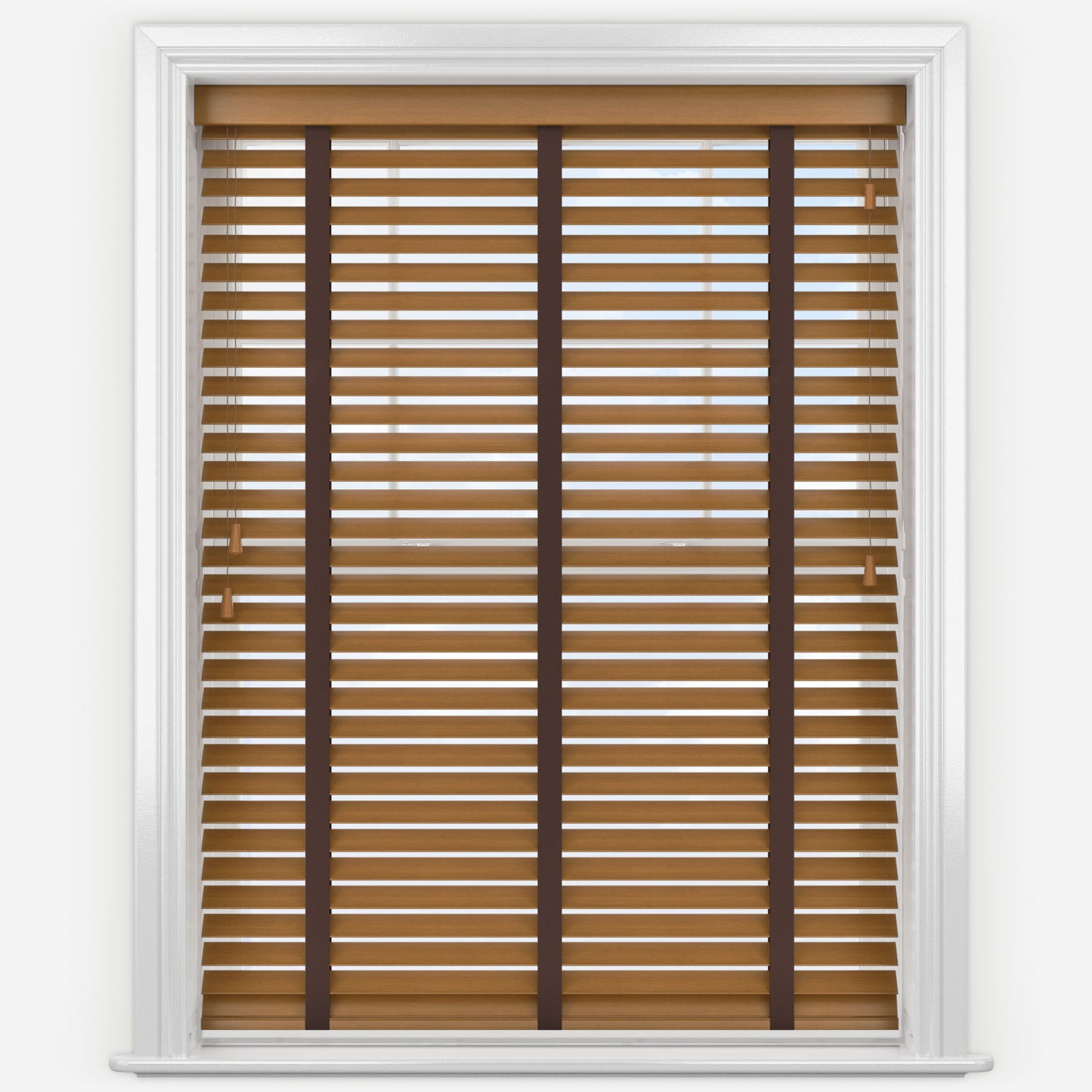 Decora Timberlux Prime Light Oak with Cocoa Tapes Wooden Venetian Blind