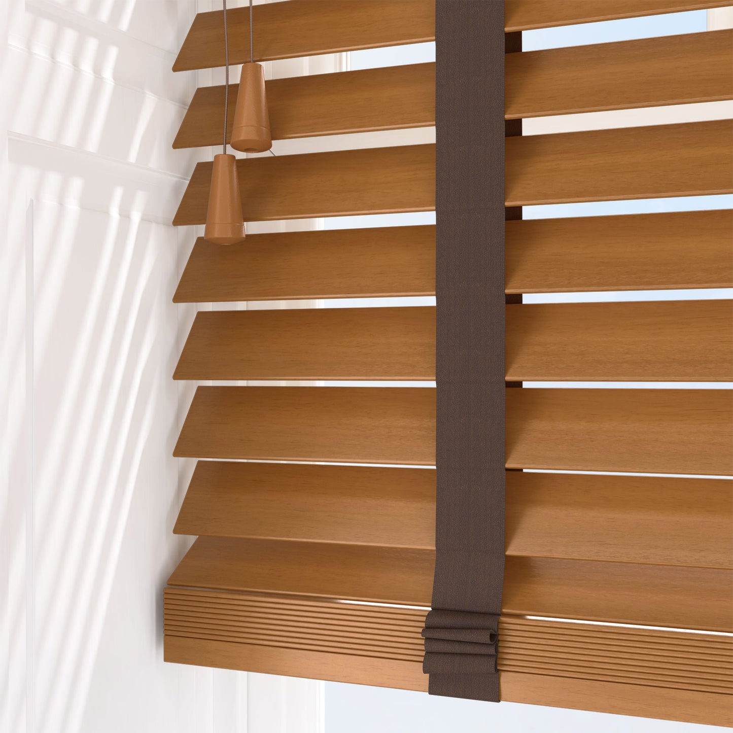 Decora Timberlux Prime Light Oak with Cocoa Tapes Wooden Venetian Blind