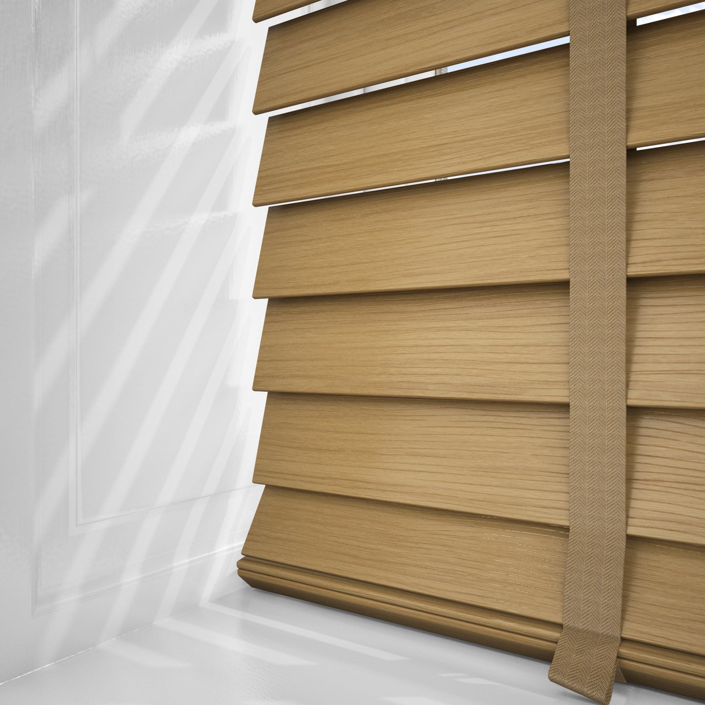 GB Wood Impressions Spiced Oak with Tapes Faux Wooden Blind