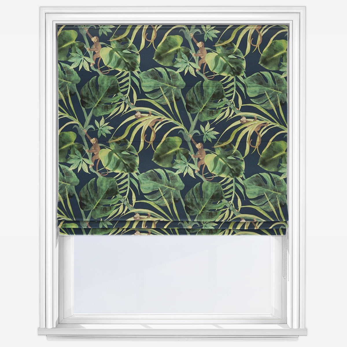 Clarke & Clarke Monkey Business Indigo Roman Blind