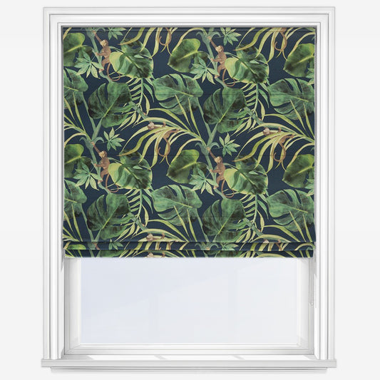 Clarke & Clarke Monkey Business Indigo Roman Blind