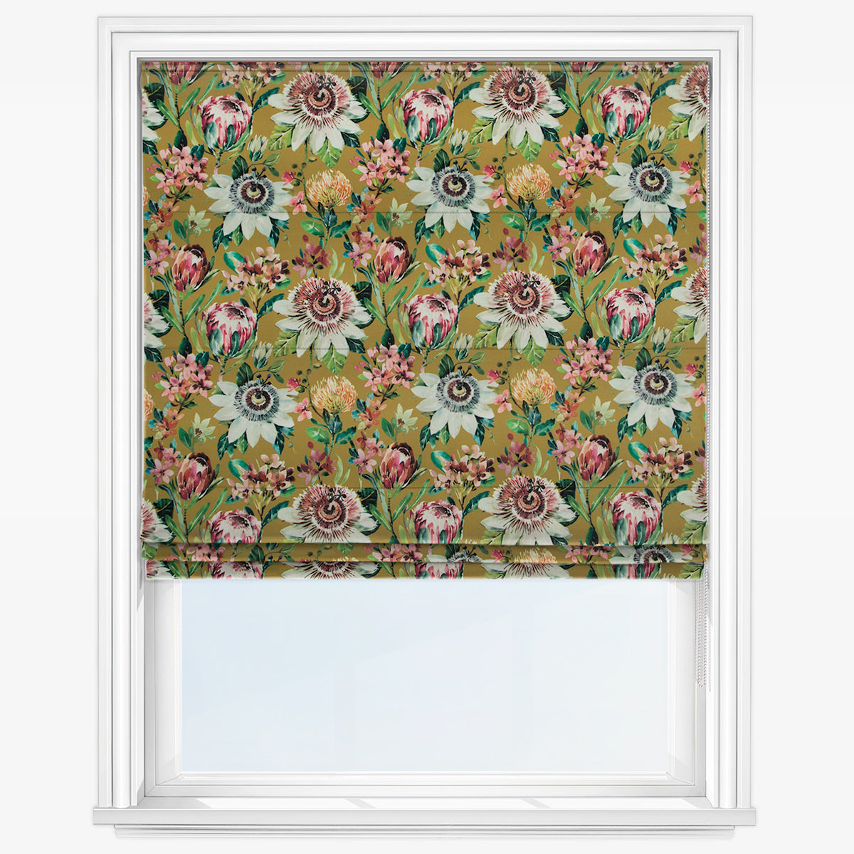 Clarke & Clarke Paradise Velvet Ochre Roman Blind