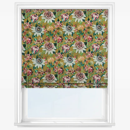 Clarke & Clarke Paradise Velvet Ochre Roman Blind