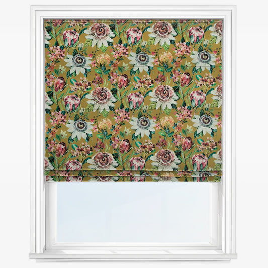 Clarke & Clarke Paradise Velvet Ochre Roman Blind