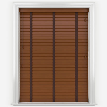 Decora Timberlux Prime Golden Oak with Cocoa Tapes Wooden Venetian Blind