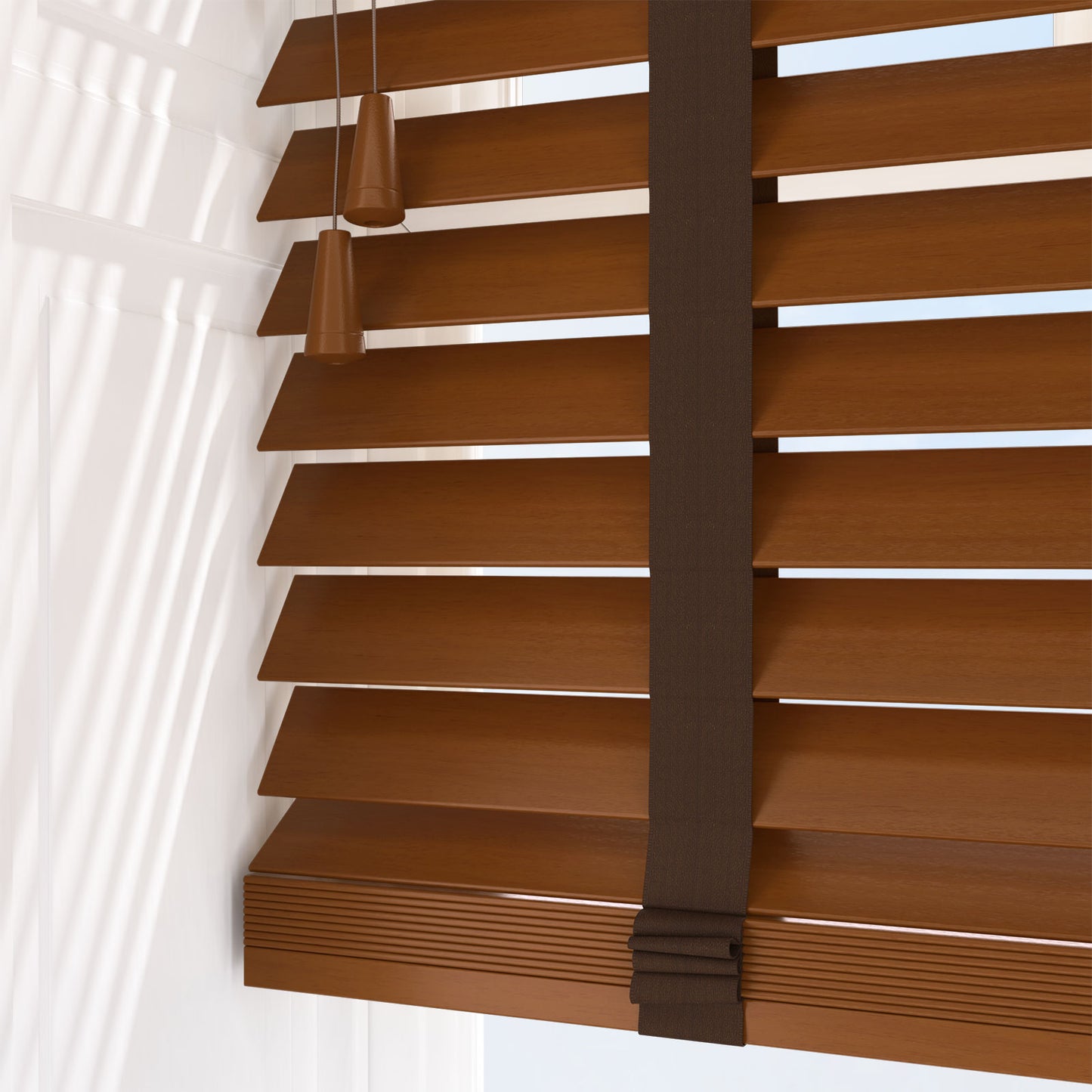 Decora Timberlux Prime Golden Oak with Cocoa Tapes Wooden Venetian Blind