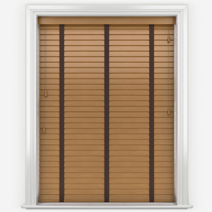 Decora Timberlux Prime Light Oak with Cocoa Tapes Wooden Venetian Blind