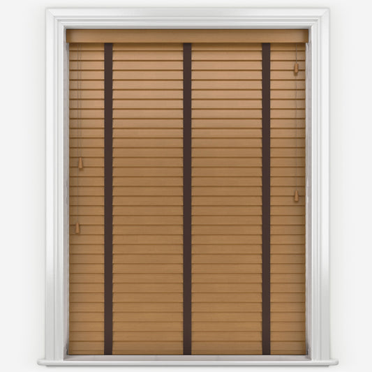 Decora Timberlux Prime Light Oak with Cocoa Tapes Wooden Venetian Blind