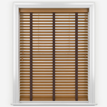 Decora Timberlux Prime Light Oak with Cocoa Tapes Wooden Venetian Blind
