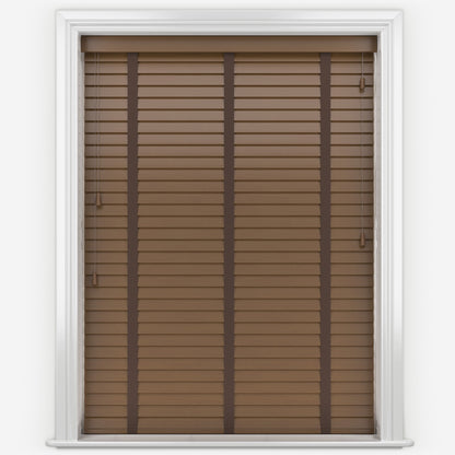 Decora Timberlux Prime Walnut with Cocoa Tapes Wooden Venetian Blind