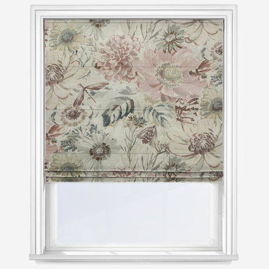 Edinburgh Weavers Spring Garden Dusky Pink Roman Blind