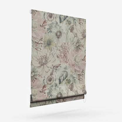 Edinburgh Weavers Spring Garden Dusky Pink Roman Blind