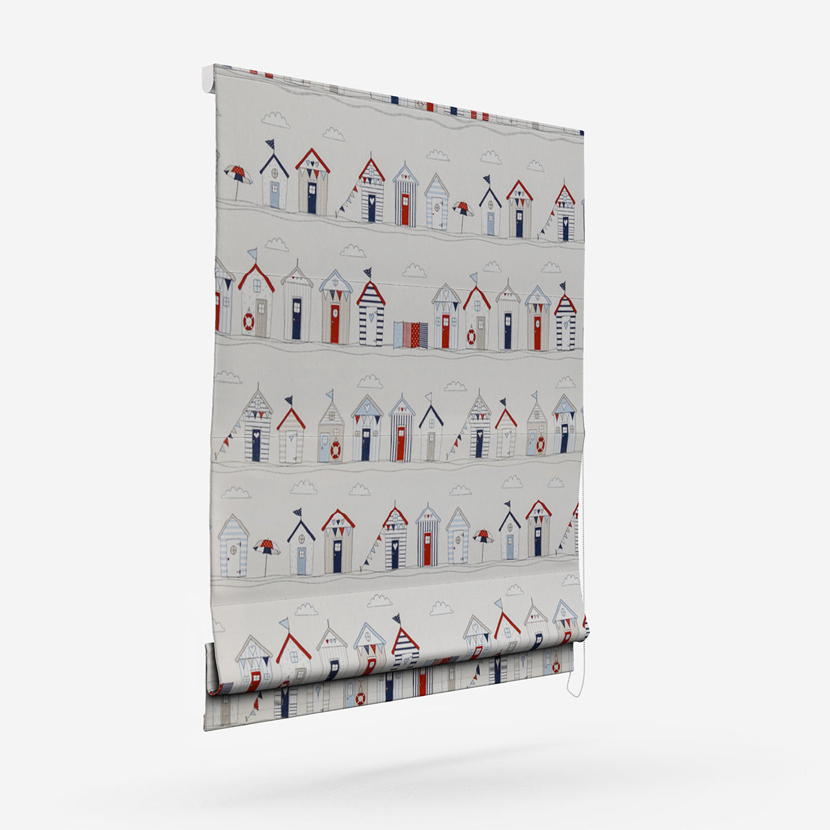 Fryetts Beach Huts Blue Roman Blind