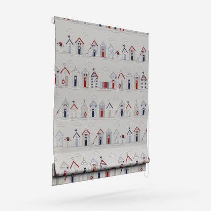 Fryetts Beach Huts Blue Roman Blind