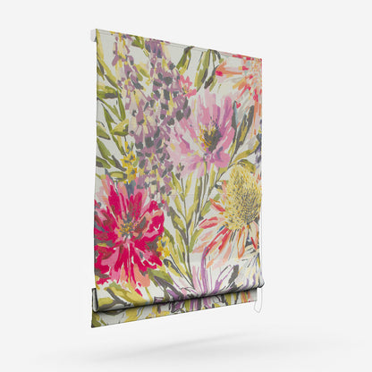 Harlequin Floreale Fuchsia Heather and Lime Roman Blind