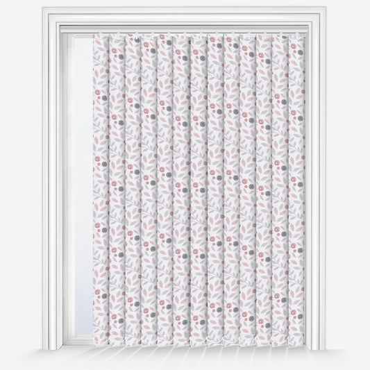 Louvolite Cotton Flower Blush Vertical Blind