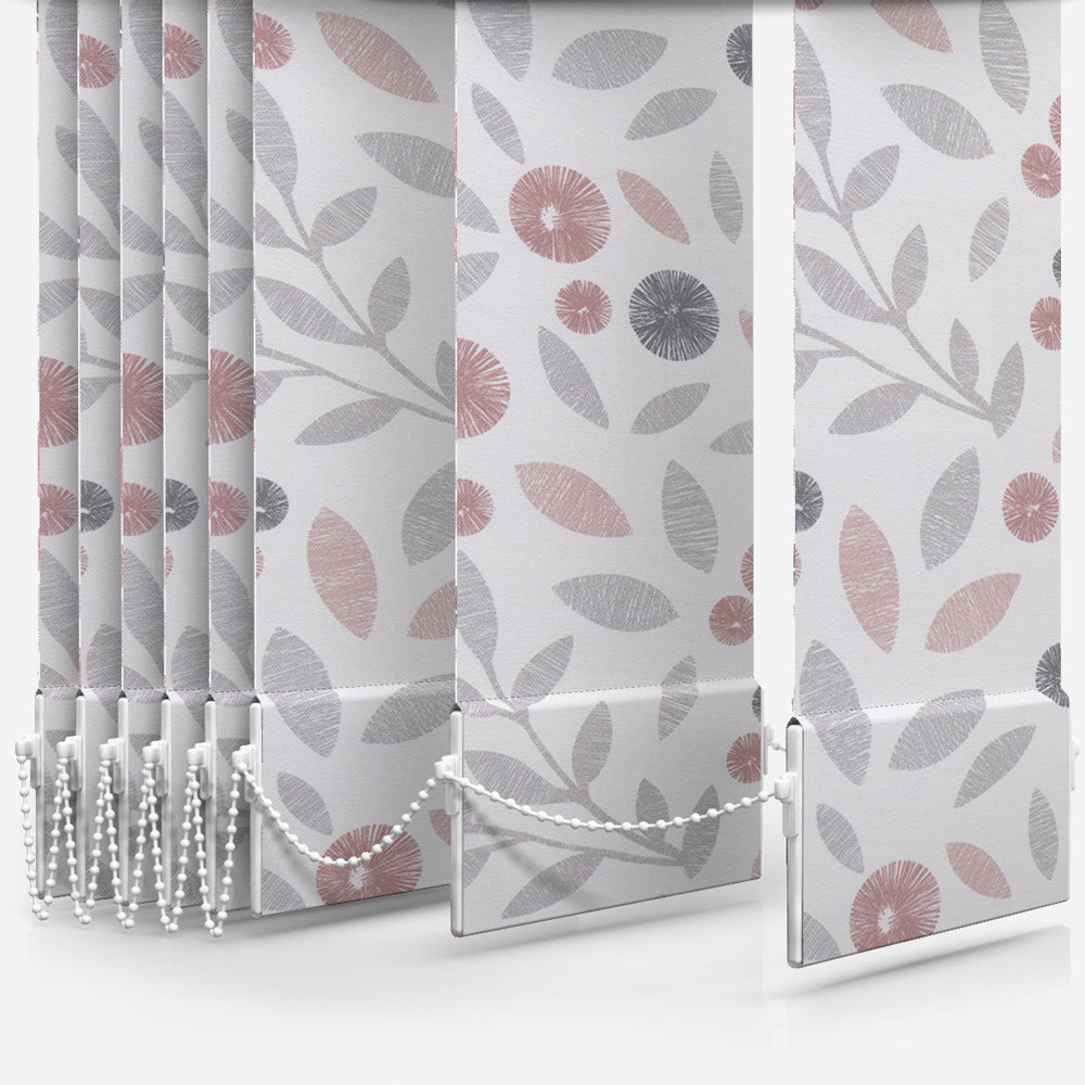 Louvolite Cotton Flower Blush Vertical Blind