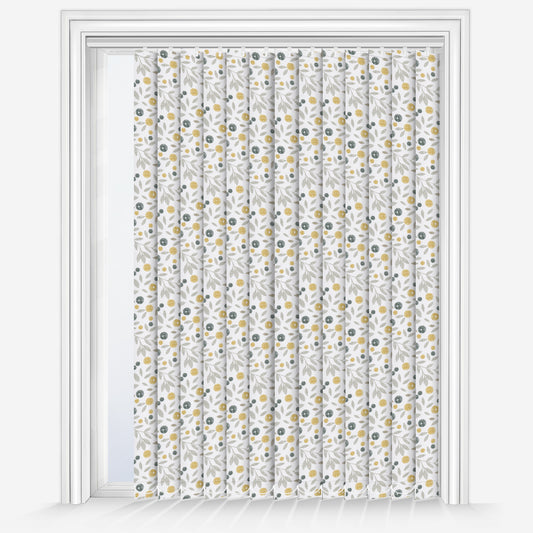 Louvolite Cotton Flower Ochre Vertical Blind