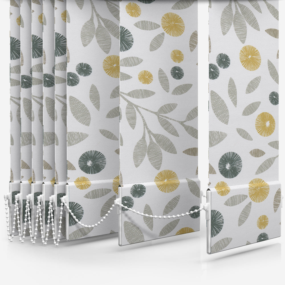Louvolite Cotton Flower Ochre Vertical Blind