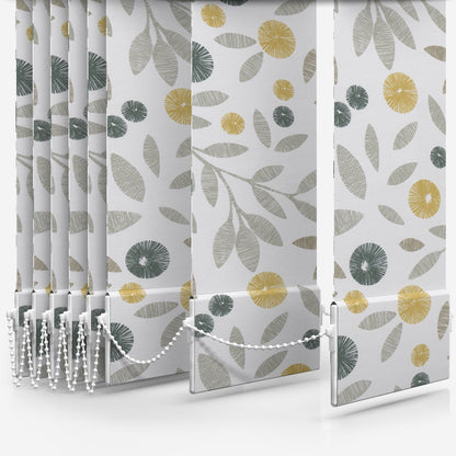 Louvolite Cotton Flower Ochre Vertical Blind