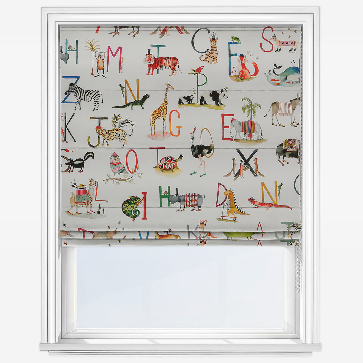 Prestigious Textiles Animal Alphabet Paintbox Roman Blind