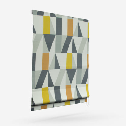 Scion Nuevo Dandelion and Charcoal Roman Blind