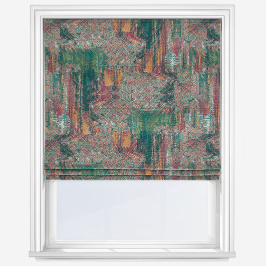 Studio G Hillcrest Velvet Forest and Raspberry Roman Blind