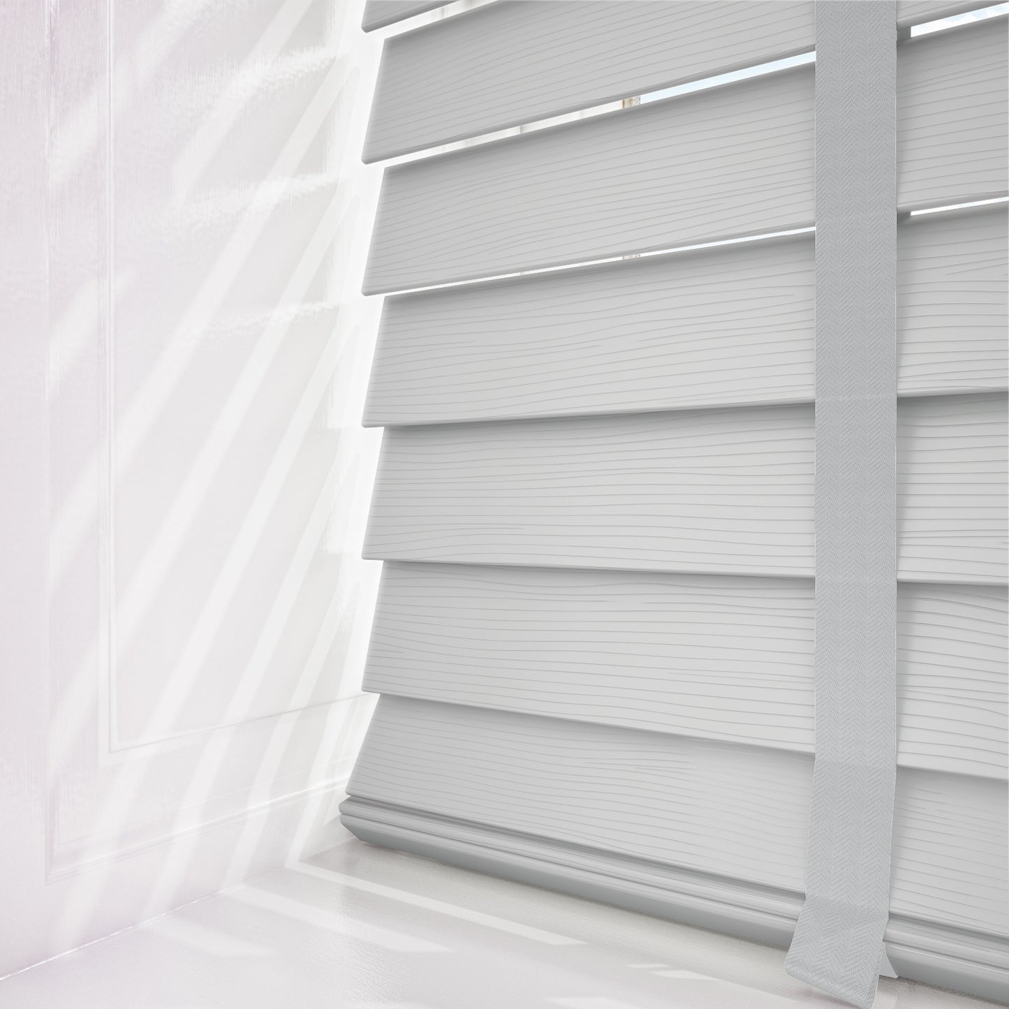 Decora Sunwood Fauxwood Mission Fine Grain with Lunar Tapes Faux Venetian Blind