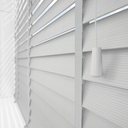 Decora Sunwood Fauxwood Mission Fine Grain with Lunar Tapes Faux Venetian Blind