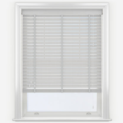 Decora Sunwood Fauxwood Mission Fine Grain with Lunar Tapes Faux Venetian Blind