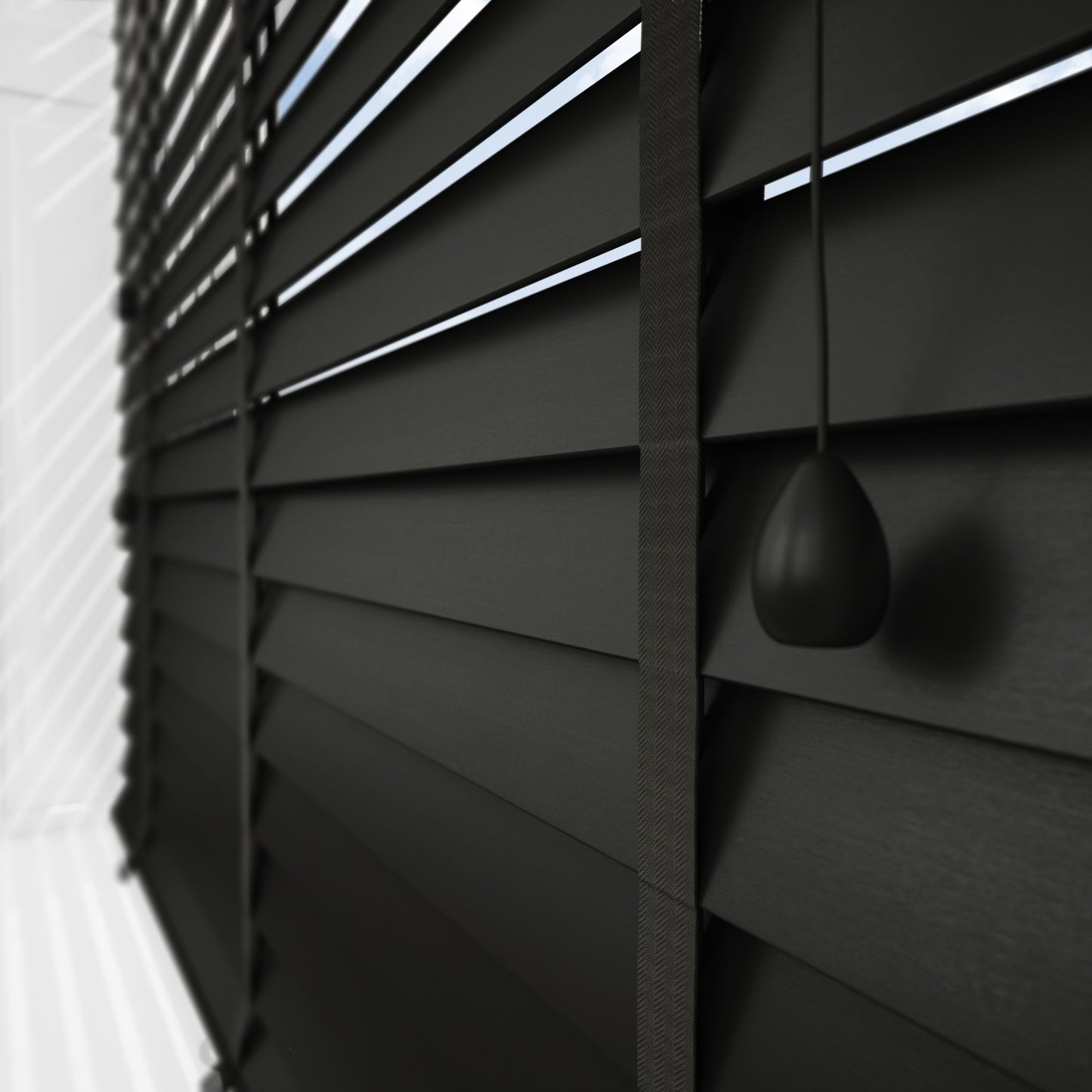 GB Pure Wood Phantom Grey with Tapes Wooden Venetian Blind