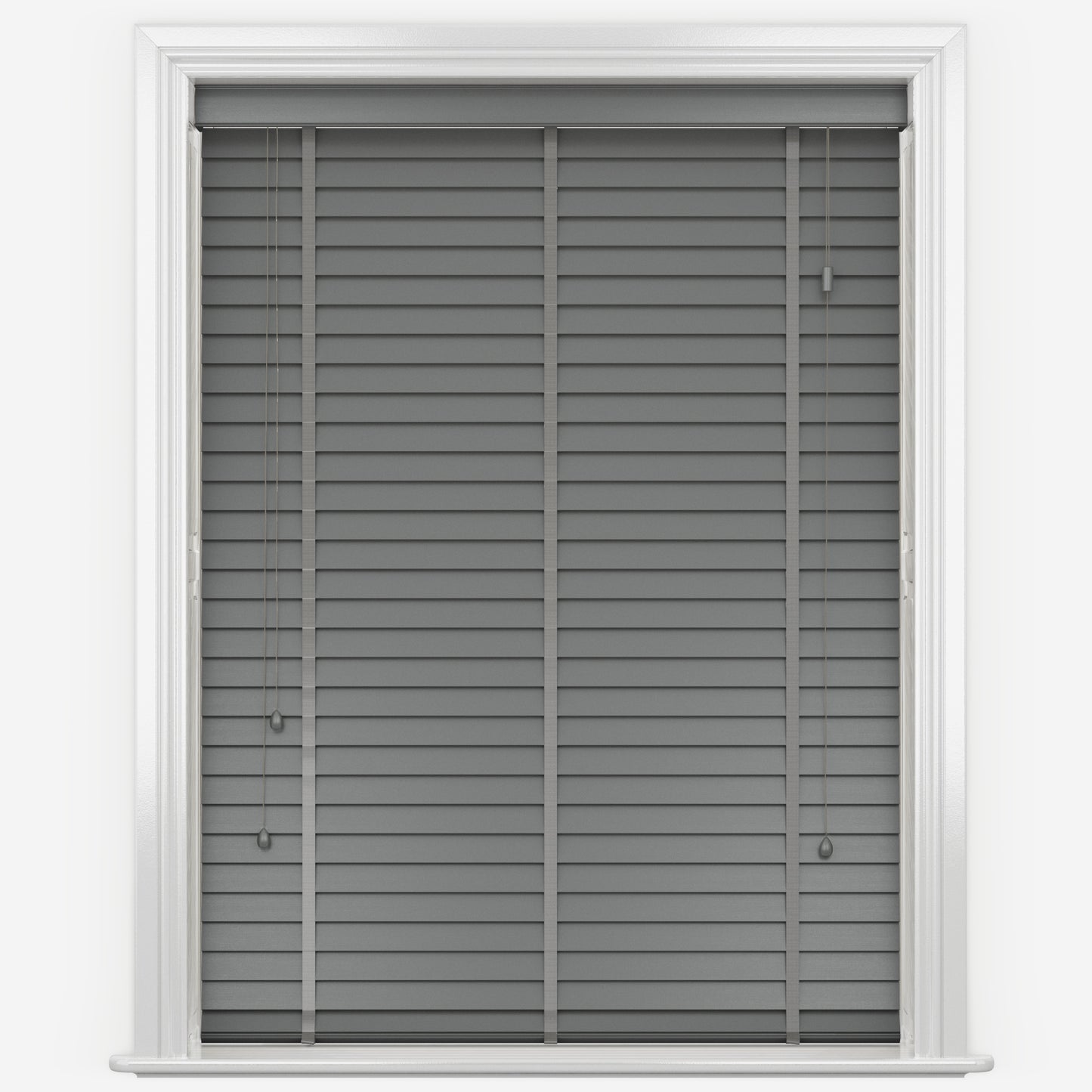 GB Pure Wood Slate Grey with Tapes Wooden Venetian Blind