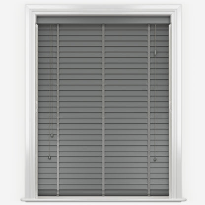 GB Pure Wood Slate Grey with Tapes Wooden Venetian Blind