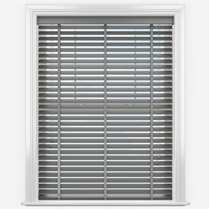 GB Pure Wood Slate Grey with Tapes Wooden Venetian Blind