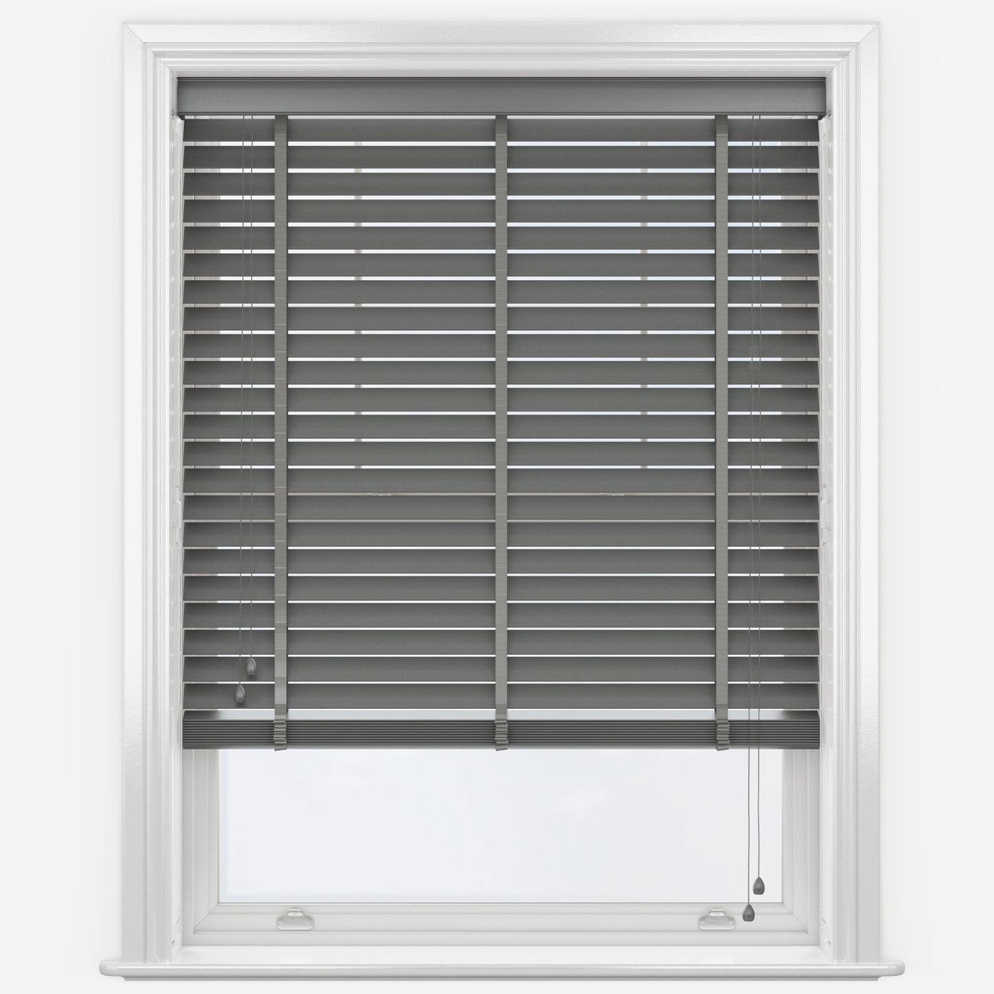 GB Pure Wood Slate Grey with Tapes Wooden Venetian Blind