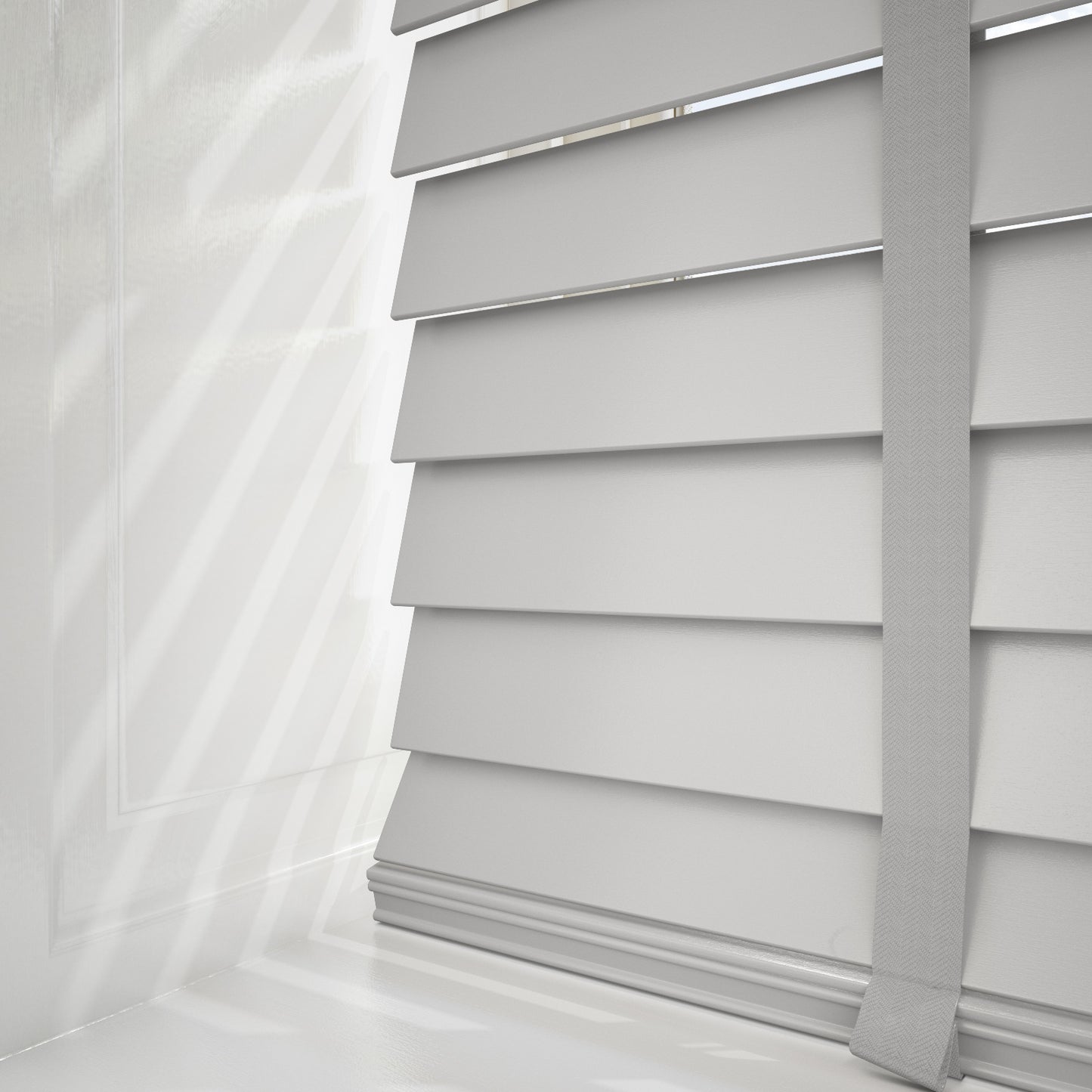 GB Pure Wood Pebble Grey with Tapes Wooden Venetian Blind