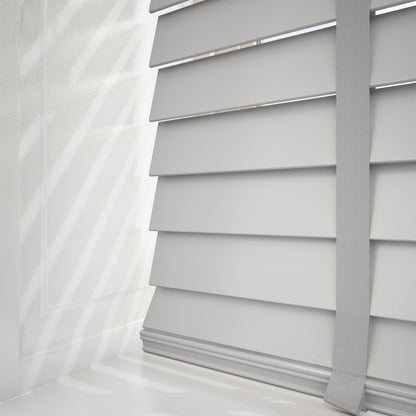 GB Pure Wood Pebble Grey with Tapes Wooden Venetian Blind