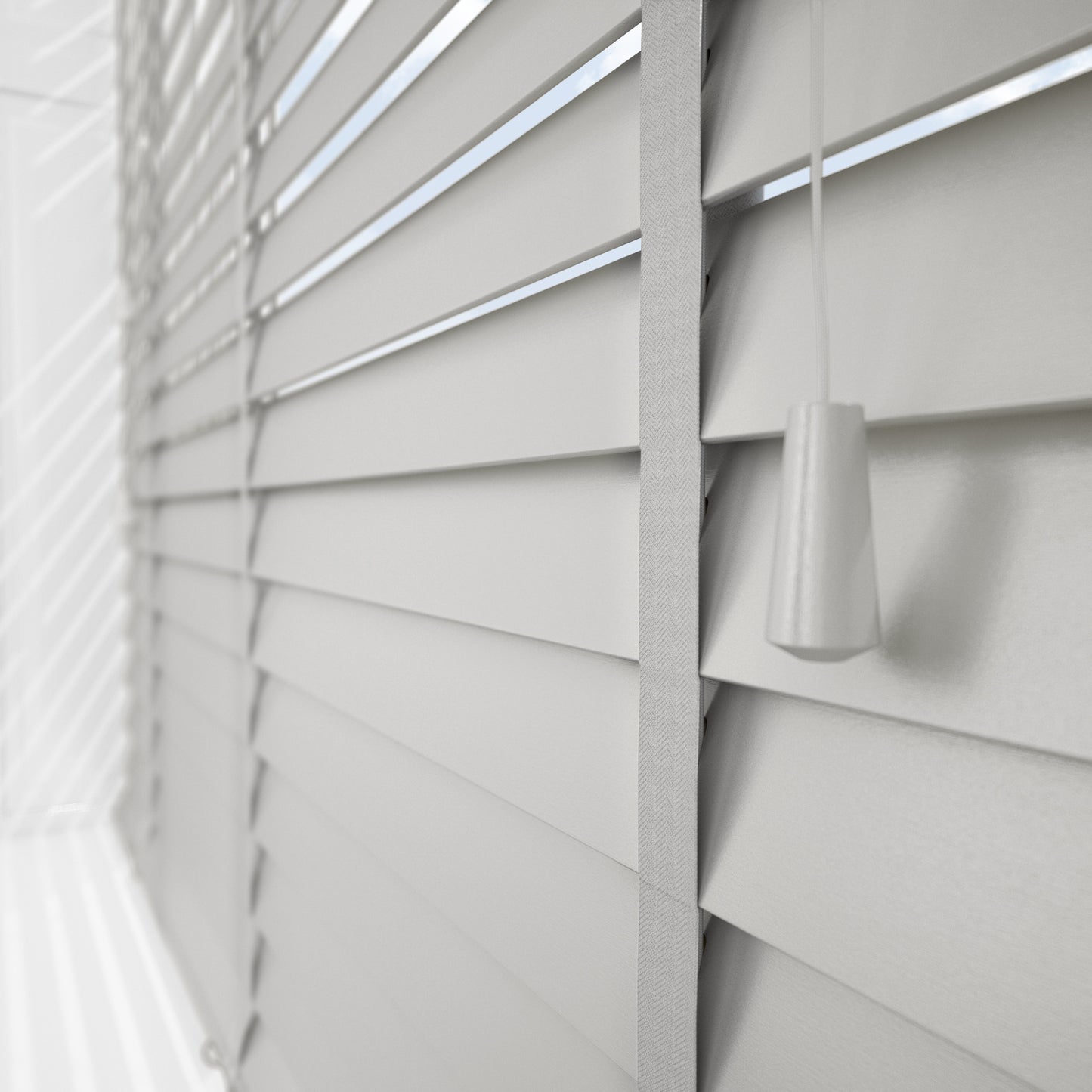 GB Pure Wood Pebble Grey with Tapes Wooden Venetian Blind