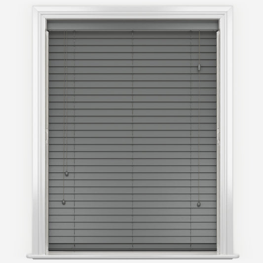 GB Pure Wood Slate Grey Wooden Venetian Blind