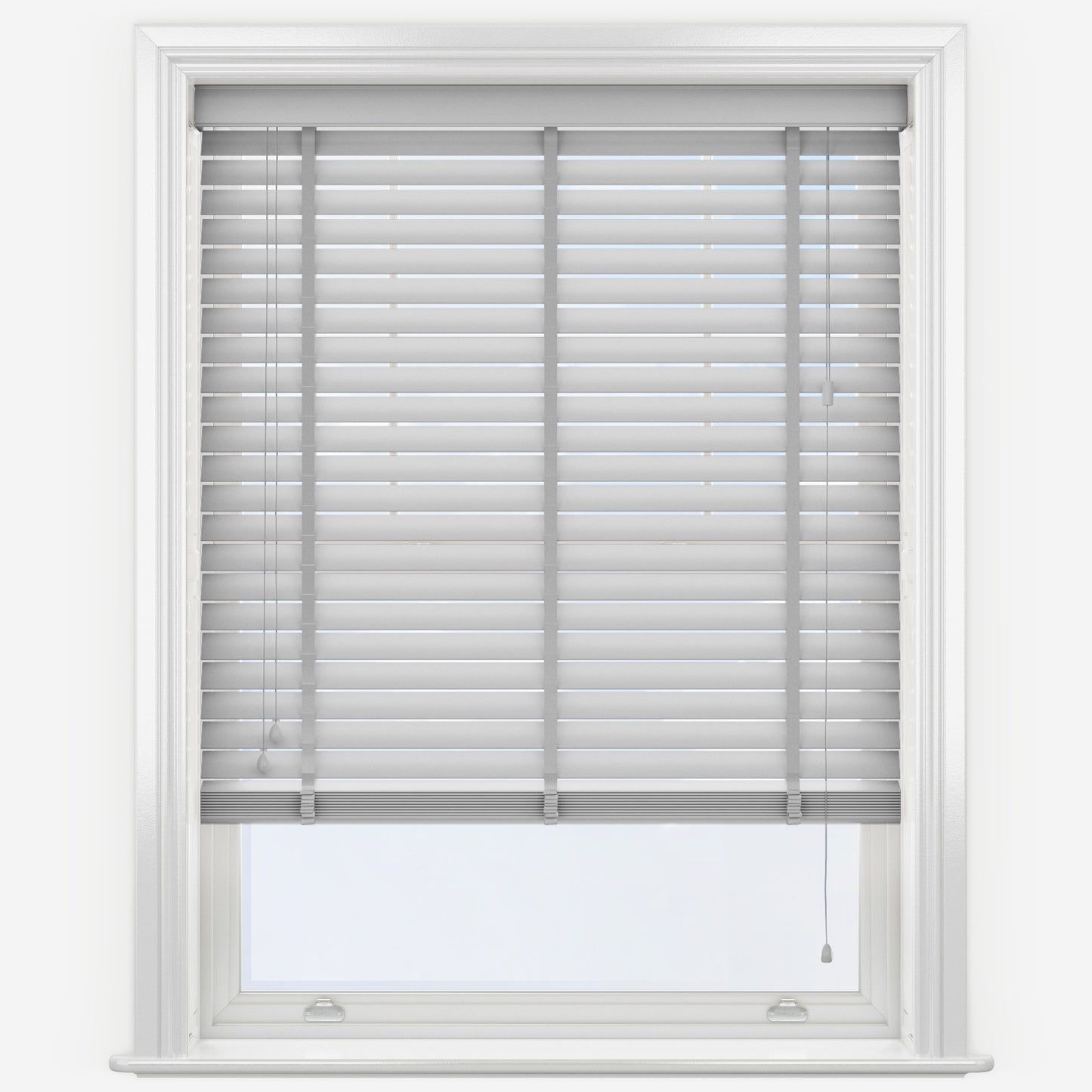 GB Wood Impressions Pigeon Grey with Tapes Faux Wooden Blind