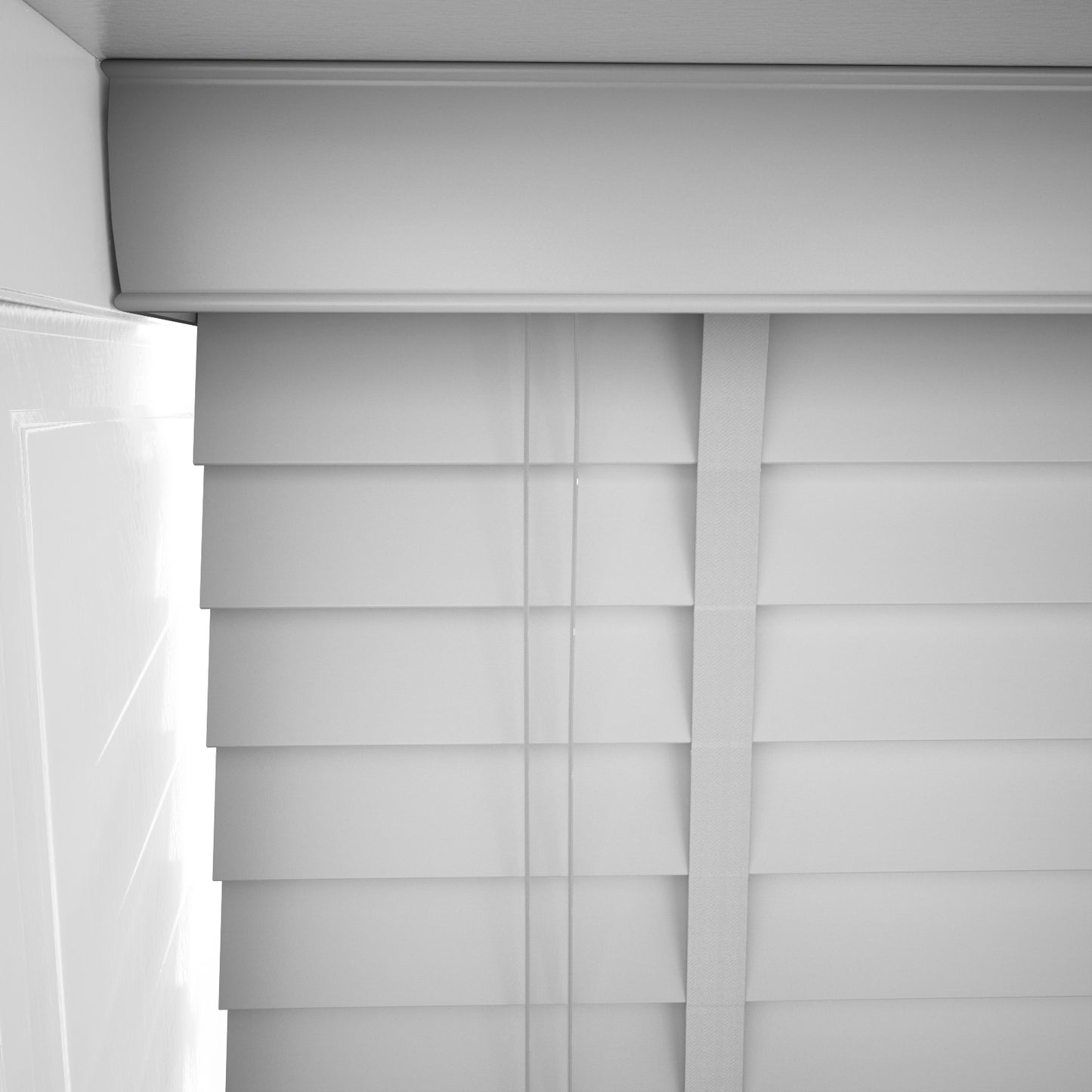 GB Wood Impressions Pigeon Grey with Tapes Faux Wooden Blind