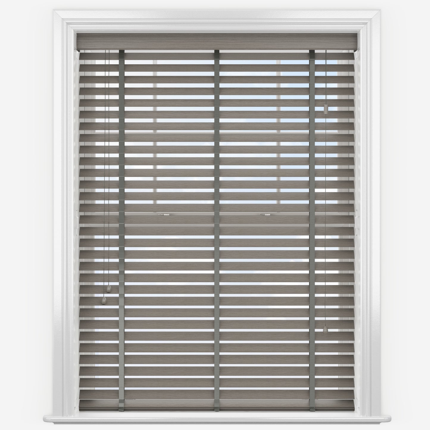 GB Wood Impressions Ash Grey with Tapes Faux Wooden Blind