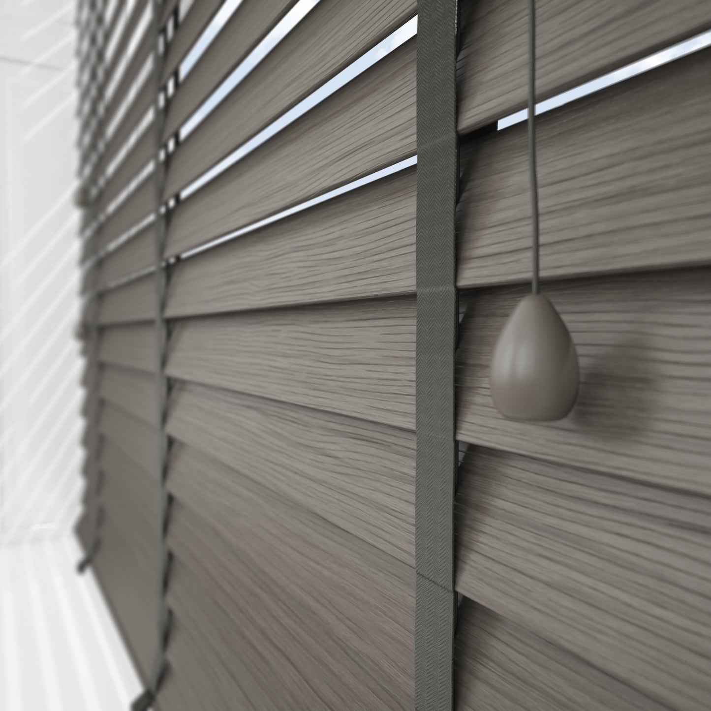 GB Wood Impressions Ash Grey with Tapes Faux Wooden Blind