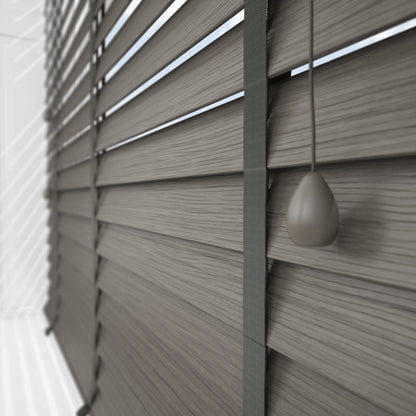 GB Wood Impressions Ash Grey with Tapes Faux Wooden Blind